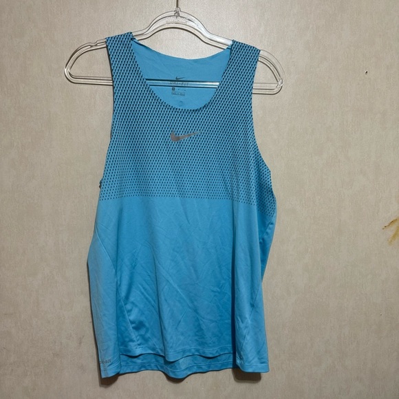 Nike Blue Gray Printed Dri Fit Running Tank Top - Picture 1 of 5